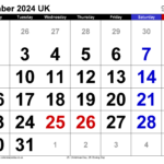 Calendar December 2024 Uk With Excel, Word And Pdf Templates |  Calendar 2024