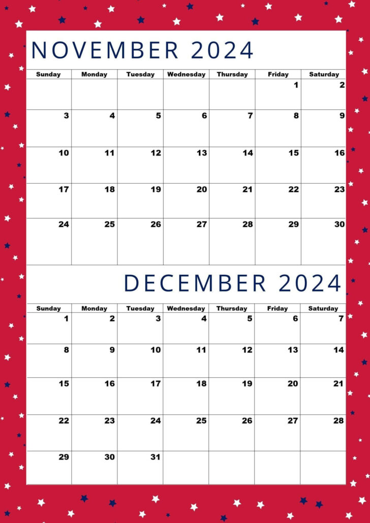 2 Month Printable Calendar For November December 2024 | Calendar 2024