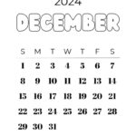 December 2024 Calendar   20 Cute & Free Printables | Saturdaygift | Black December 2024 Calendar Printable