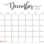 December 2024 Calendar – 20 Cute & Free Printables | Saturdaygift |  Calendar 2024