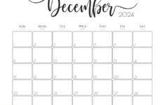 December 2024 Calendar – 20 Cute & Free Printables | Saturdaygift |  Calendar 2024