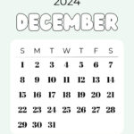 December 2024 Calendar   20 Cute & Free Printables | Saturdaygift | Cute Printable Calendar 2024 December