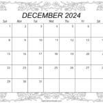 December 2024 Calendar (Free Printable) – Diy Projects, Patterns | Calligraphy Calendar Printable 2024 December 2024