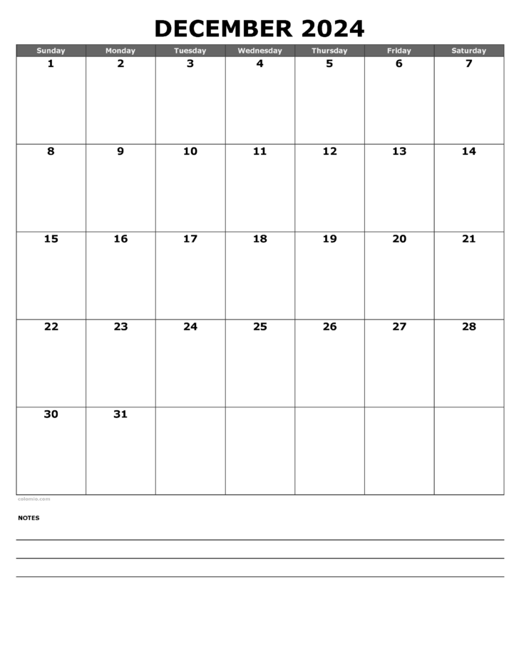 2024 December Calendar For Printable Calendar | Calendar 2024