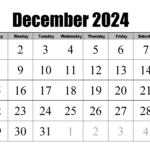 December 2024 Calendar | Instant Download | December 2024 Calendar Printable With Large Blocks