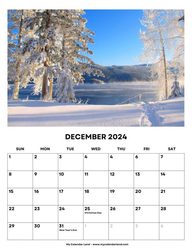 December 2024 Printable Calendar Landscape | Calendar 2024