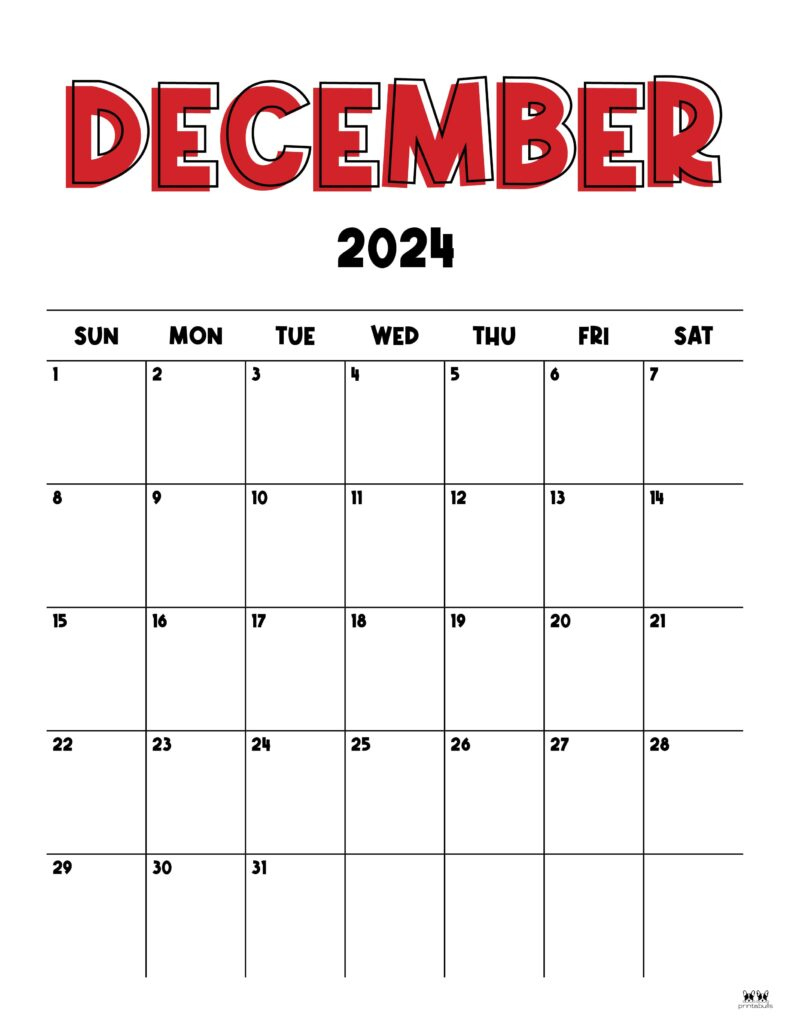 December 2024 Calendars - 50 Free Printables | Printabulls | Calendar 2024