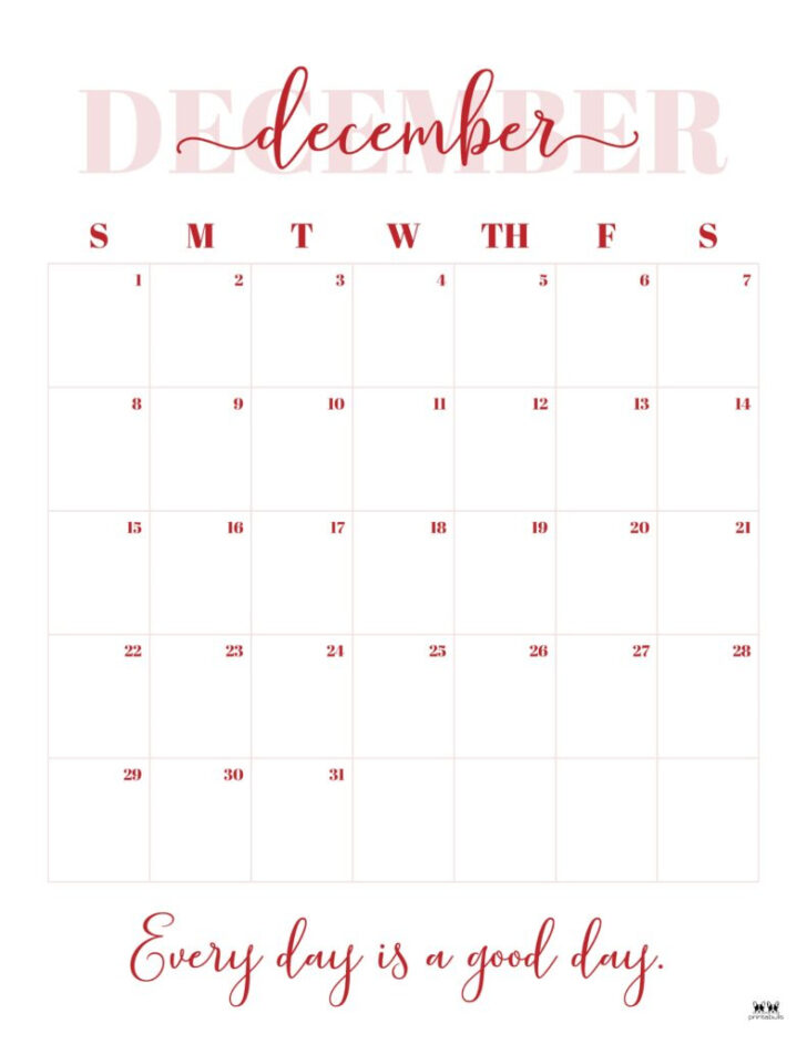 Christmas Style Printable December 2024 Calendar Large Print | Calendar 2024