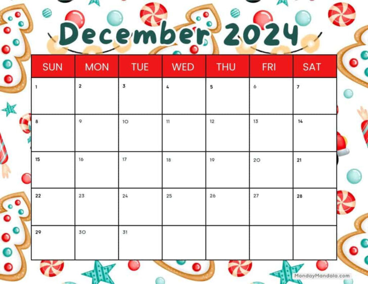 2024 Free Printable Calendar December | Calendar 2024