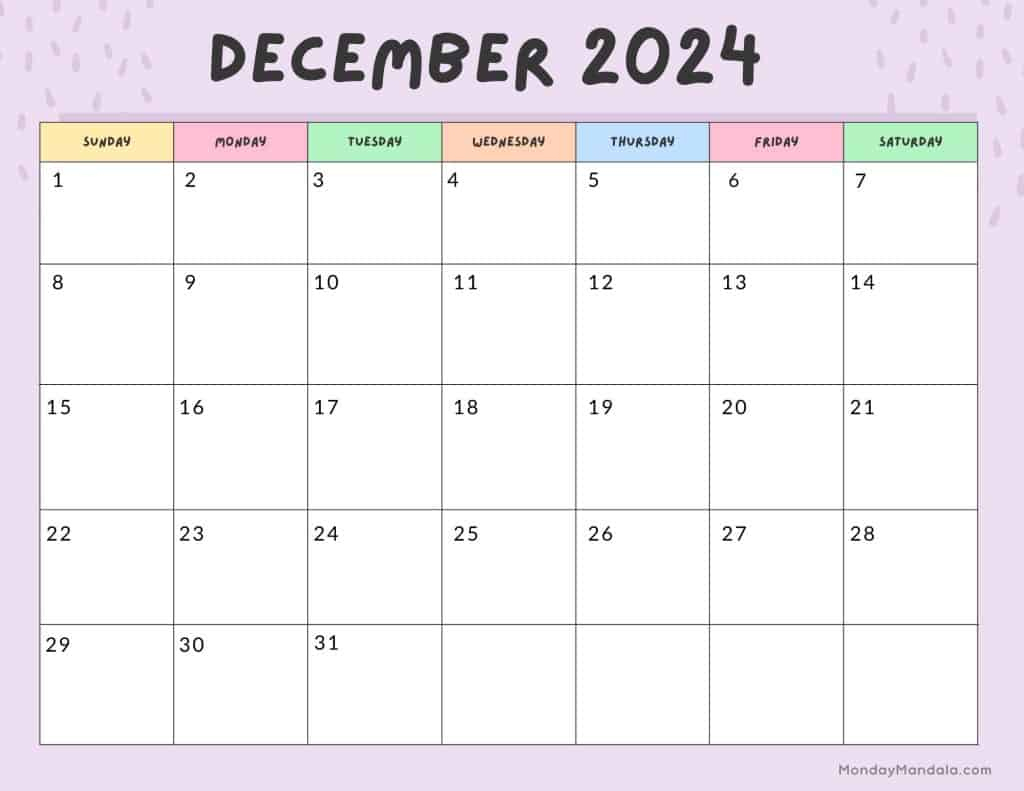 December 2024 Calendars (52 Free Pdf Printables) | Calendar 2024