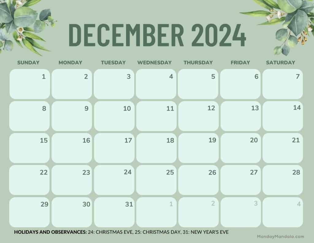 December 2024 Calendars (52 Free Pdf Printables) | Calendar 2024