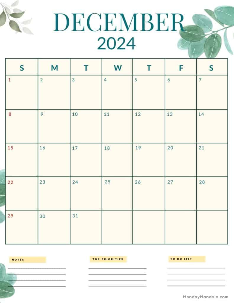 December 2024 Calendars (52 Free Pdf Printables) | Calendar 2024