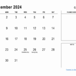 December 2024 Planner With Canada Holidays |  Calendar 2024