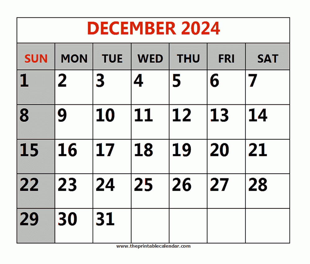 December 2024 Printable Calendars | Calendar 2024