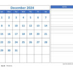 December Calendar 2024 Grid Lines For Holidays And Notes |  Calendar 2024