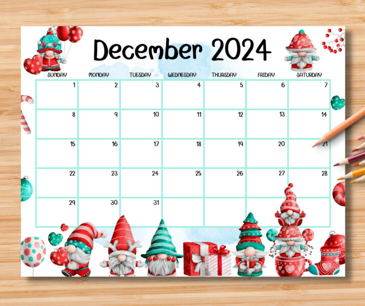 December 2024 Calendar Printable Cute | Calendar 2024