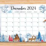 Editable December 2024 Calendar, Beautiful Winter In A Highland |  Calendar 2024