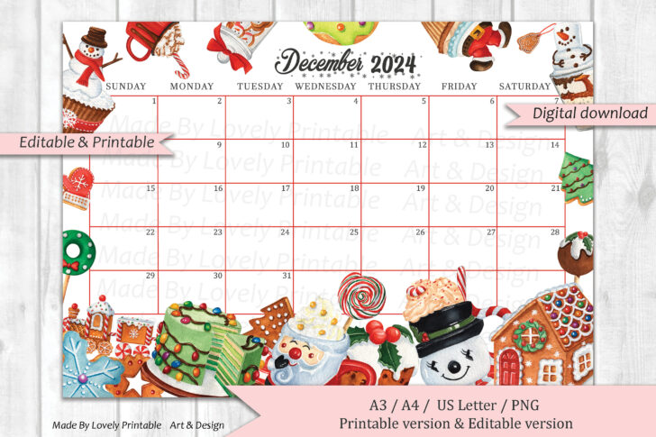 2024 December Christmas Calendar Printable | Calendar 2024