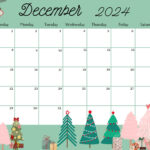 Editable December 2024 Calendar, Fillable Printable Digital | Christmas Themed 2024 December Printable Calendar