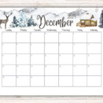 Editable December 2024 Calendar, Snowy House On The Hill And | Blank December 2024 Calendar Printable And Children