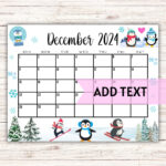 Editable Printable December Calendar 2024 Cute Christmas Penguin Calendar  Holiday Calendar December 2024 Calendar Family Calendar   Etsy | December 2024 Calendar Printable Penguin