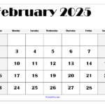 February 2025 Calendar Printable Pdf Template With Holidays | December 2024 January February 2025 Calendar Printable