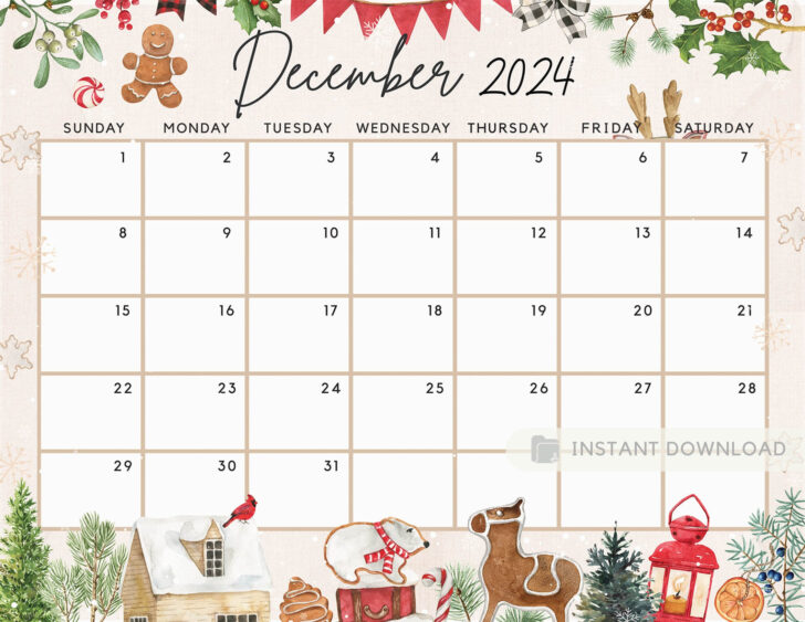 December 2024 Calendar Free Printable Cute | Calendar 2024