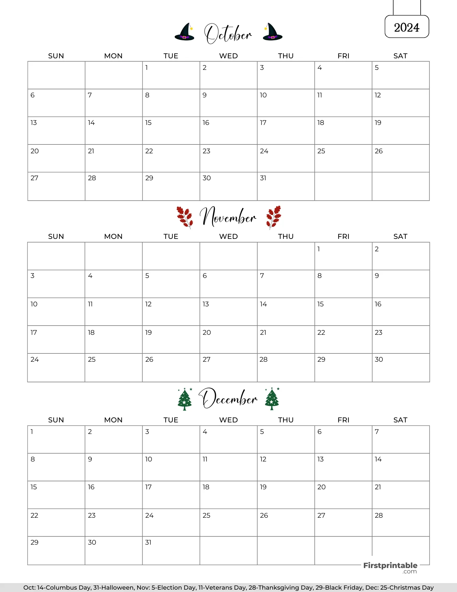 Free 3 Month Calendars 2024 | August December 2024 Printable Calendar