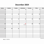 Free Download Printable December 2024 Calendar, Large Box Grid | December 2024 Calendar Printable With Large Print