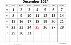 Free Download Printable December 2024 Calendar, Large Font Design |  Calendar 2024