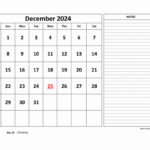 Free Download Printable December 2024 Calendar, Large Space For | December 2024 Appointment Calendar Printable