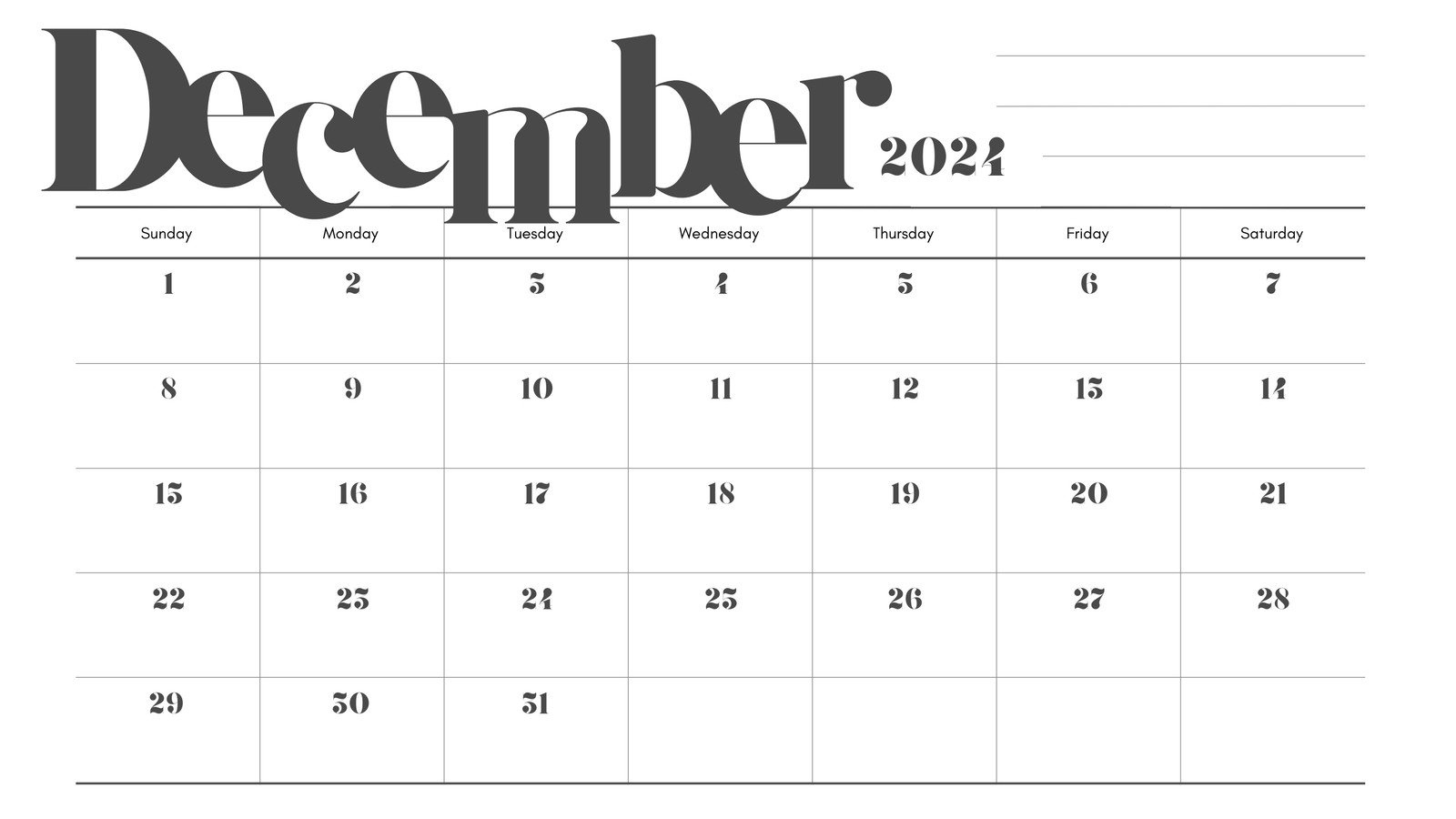 Free, Printable December 2024 Calendar Templates | Canva | Calendar 2024