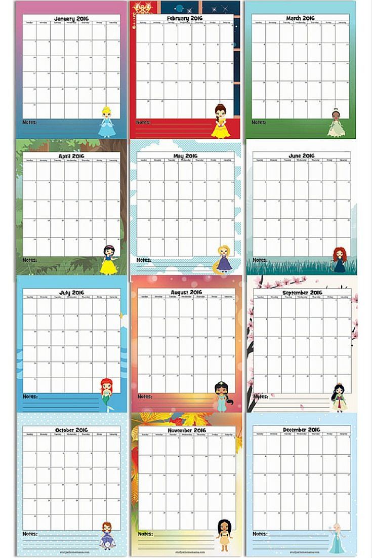 Free Printable Disney Princess Calendar 2024 | 2024 December Calendar Printable Disney