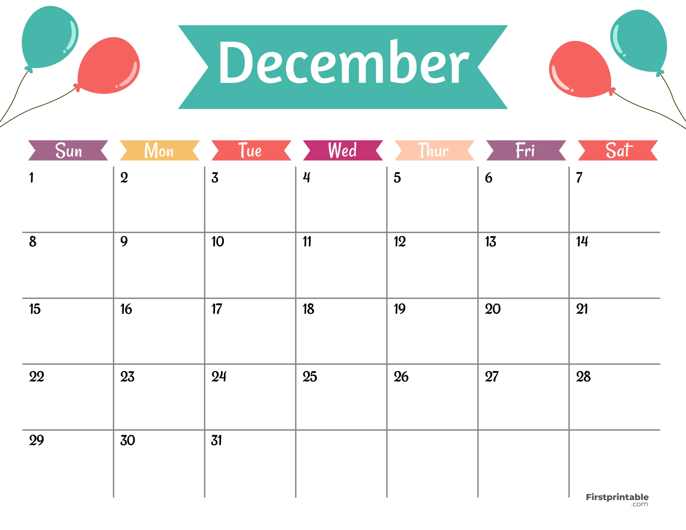 Free Printable &amp;amp; Fillable December Calendars 2024 | Blank December 2024 Calendar Printable And Children