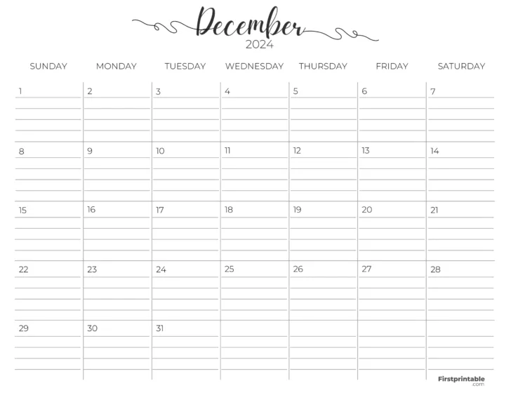 December 2024 Calendar Printable with Pictures | Calendar 2024