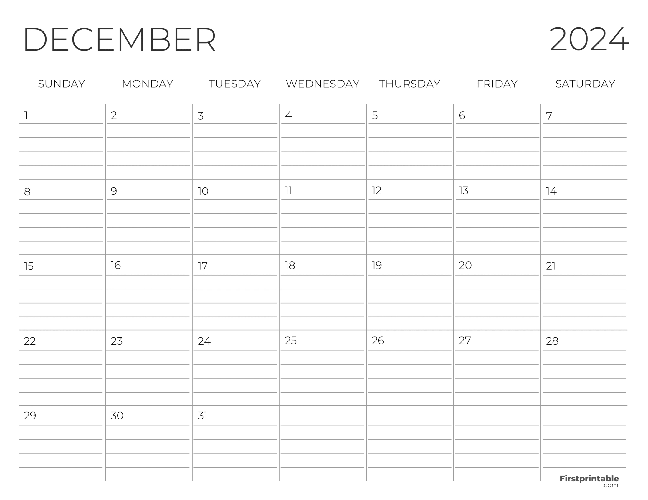 Free Printable &amp;amp; Fillable December Calendars 2024 | Calendar 2024