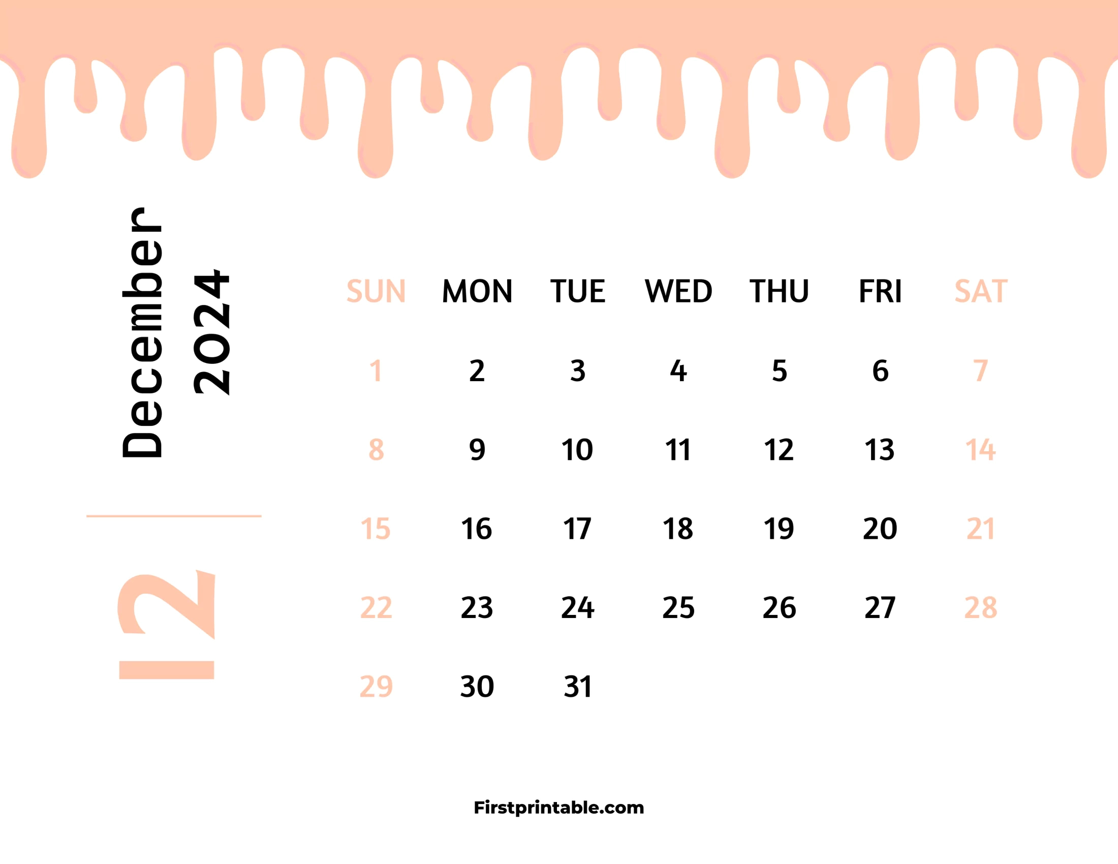 Free Printable &amp;amp; Fillable December Calendars 2024 | Calendar 2024