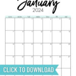 Free Printable Monthly Calendar 2024   January To December   The | 2024 Calendar Free Printable January December