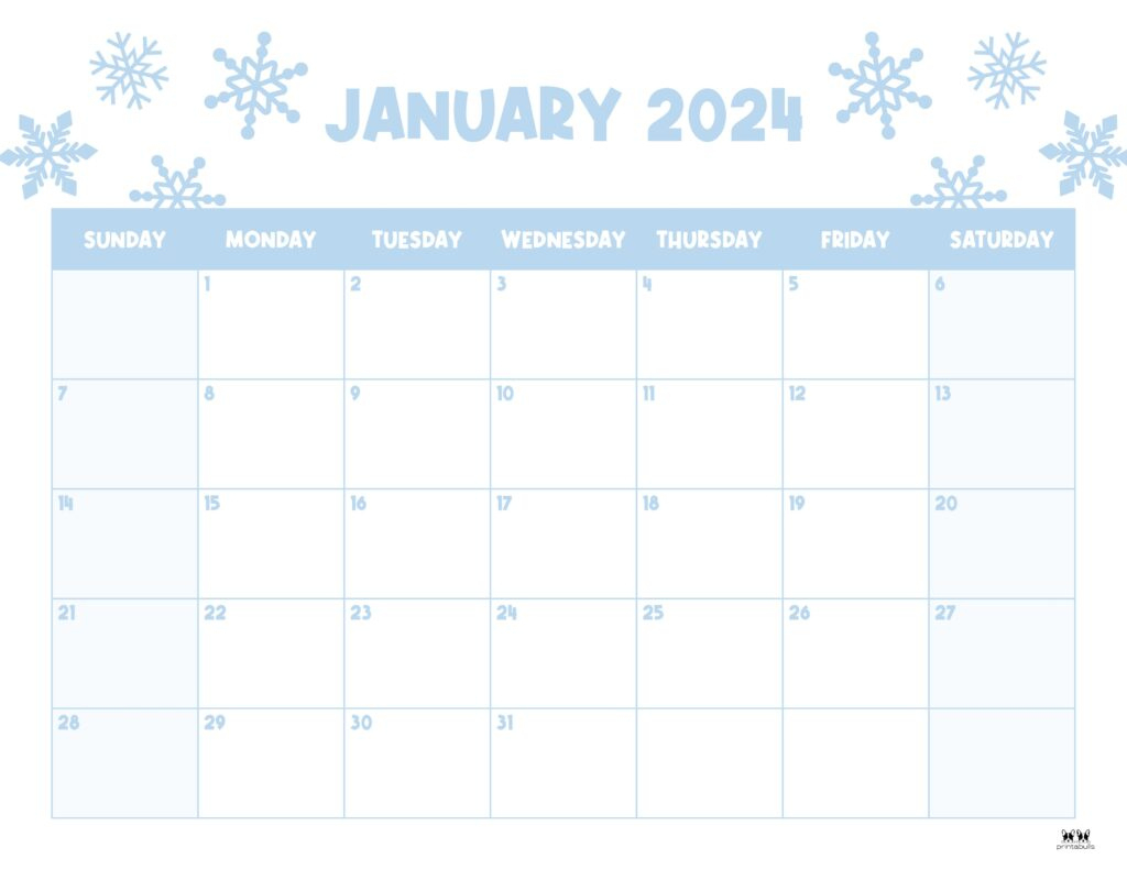 January 2024 Calendars - 50 Free Printables | Printabulls | Calendar 2024