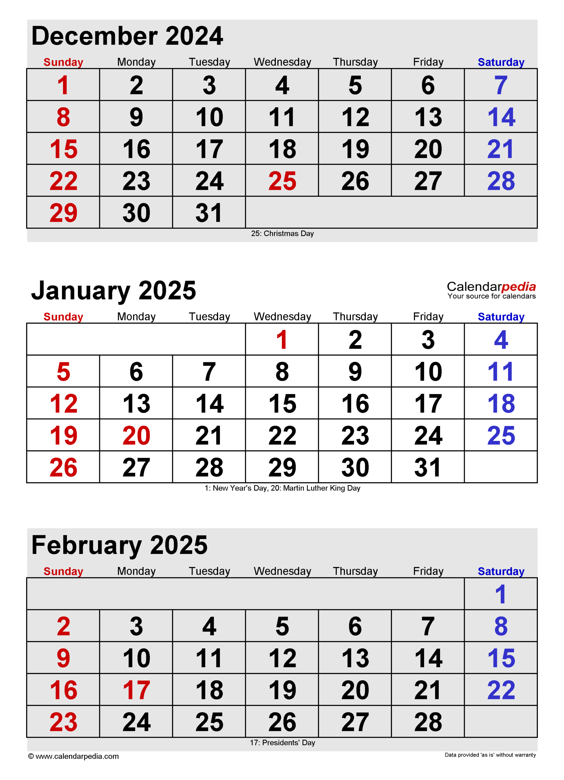 January 2025 Calendar | Templates For Word, Excel And Pdf | Calendar 2024