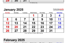 January 2025 Calendar | Templates For Word, Excel And Pdf | Calendar End Of December 2024 And Beginning Of January 2025 Printable