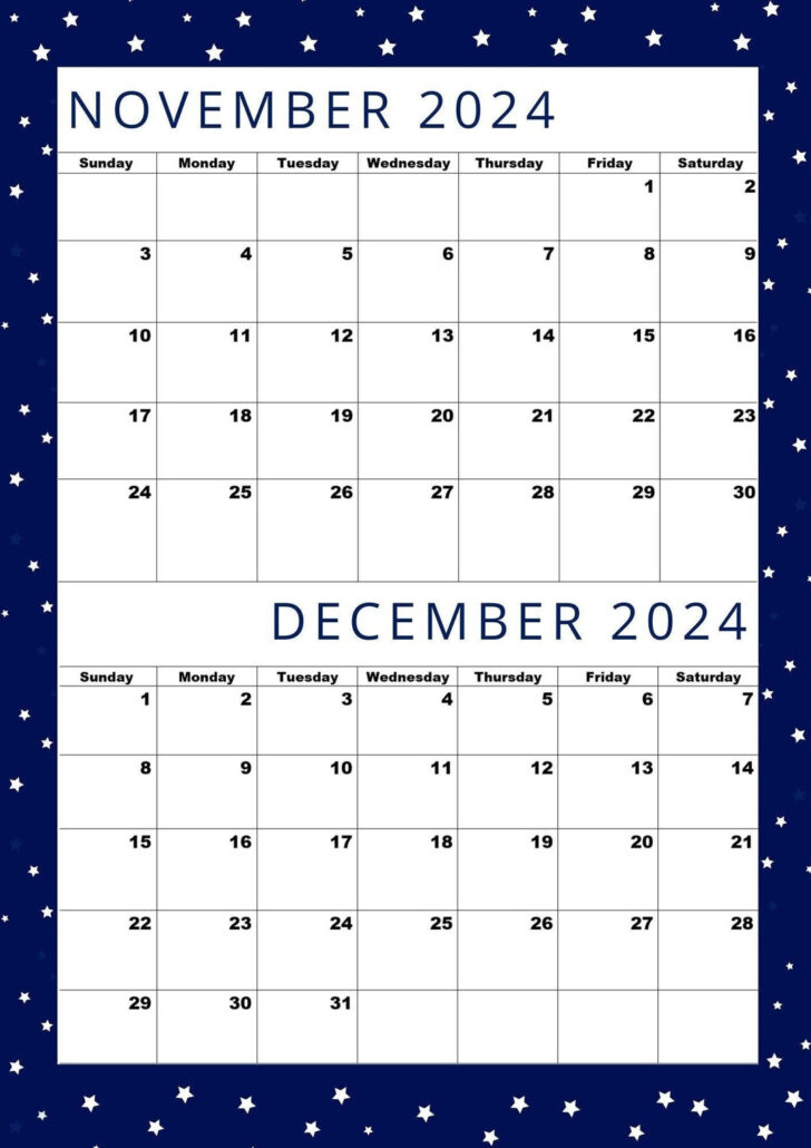 Calendar Printable November December 2024 | Calendar 2024