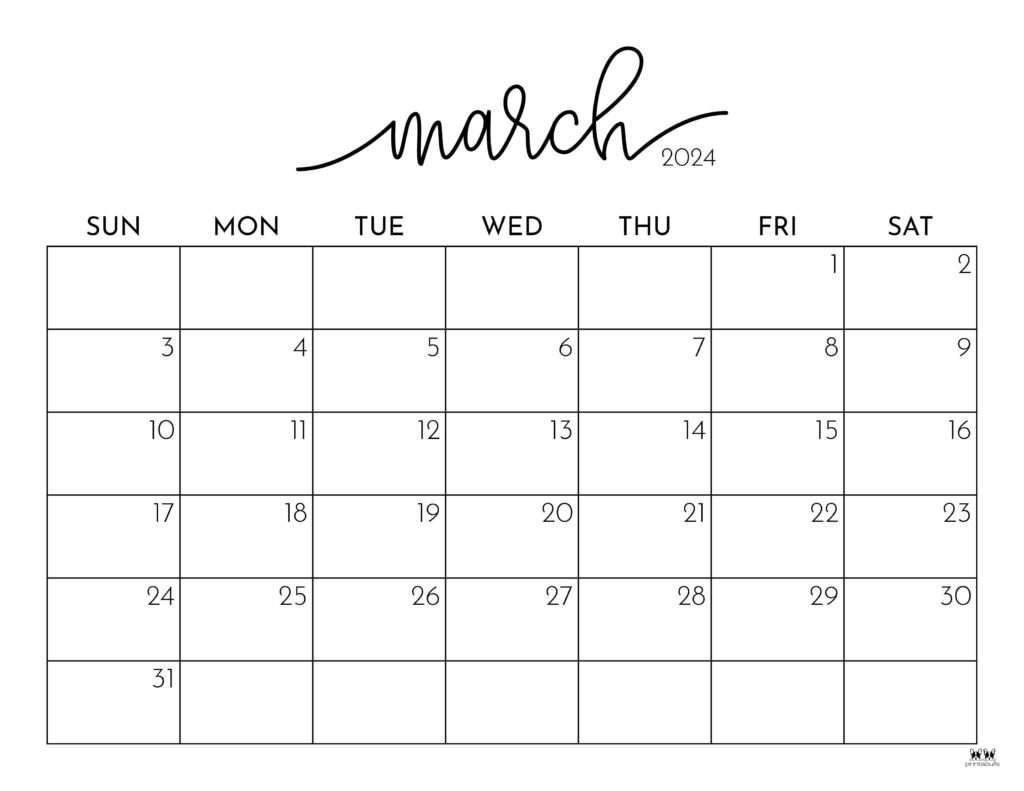 March 2024 Calendars - 50 Free Printables | Printabulls | Calendar 2024