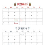 November December 2024 Calendars   28 Printables | Printabulls | December 2024 And January 2025 Calendar Printable