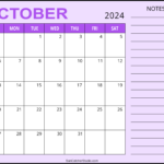 October 2024 Calendar (Free Printable) – Diy Projects, Patterns |  Calendar 2024