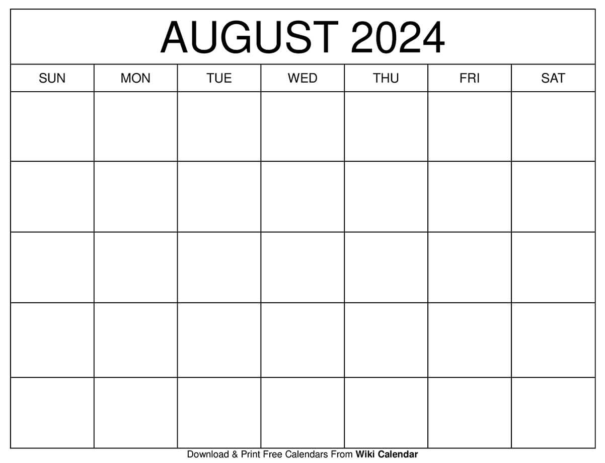 Printable August 2024 Calendar Templates With Holidays | August Thru December 2024 Printable Calendar