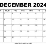 Printable December 2024 Calendar | Blank December 2024 Printable Calendaer