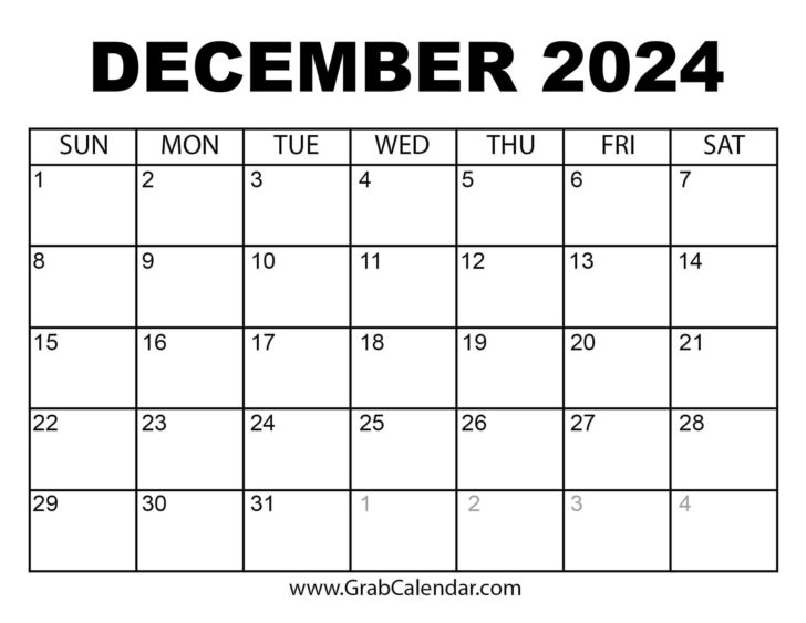 Blank December Calendar 2024 Printable | Calendar 2024