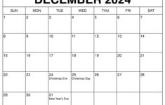 Printable December 2024 Calendar Templates With Holidays | December 2024 Calendar Printable For 3 Month Calendar Template