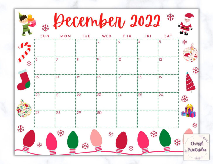 Christmas Themed Printable December 2024 Calendar | Calendar 2024